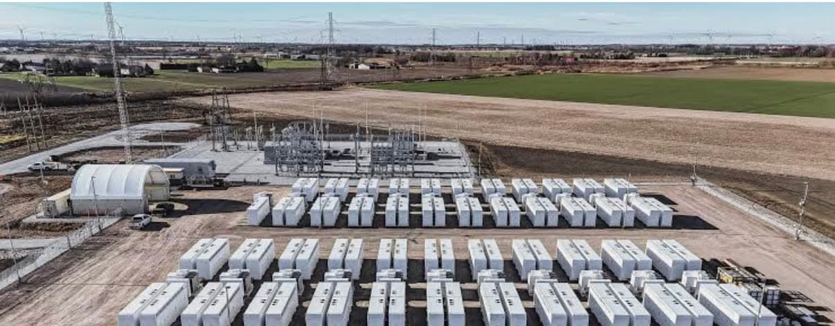 Battery energy storage site aerial, Tilbury