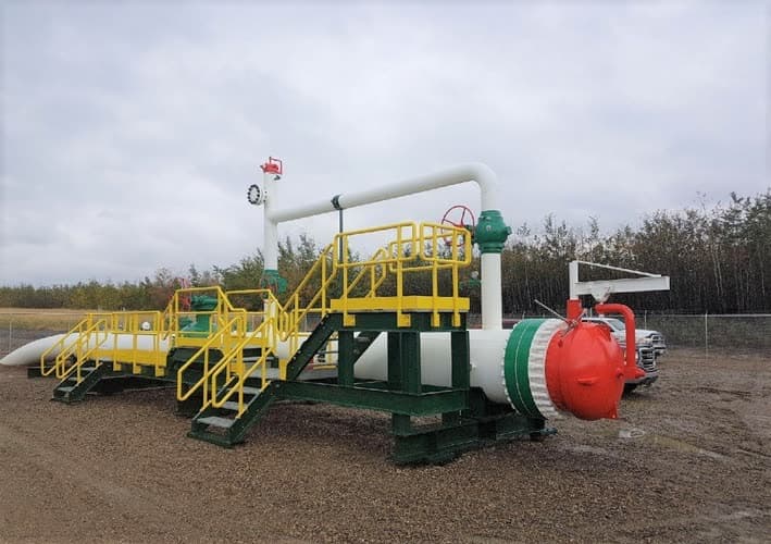 Completed multi-coat system on an equipment skid