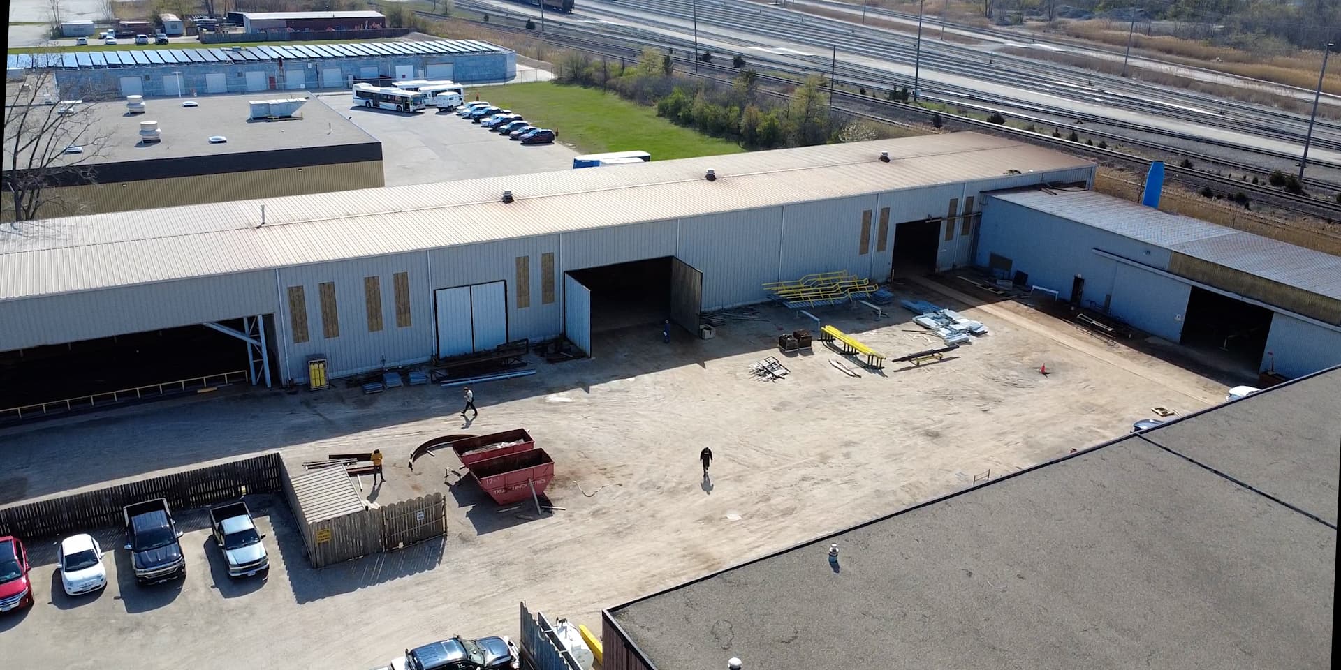 Aerial of the Vanier Road facility and yard