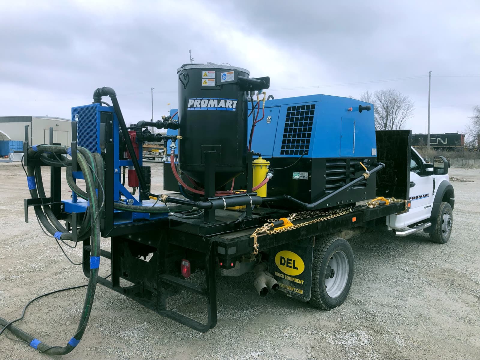 Promart mobile sandblasting unit, on-site surface prep