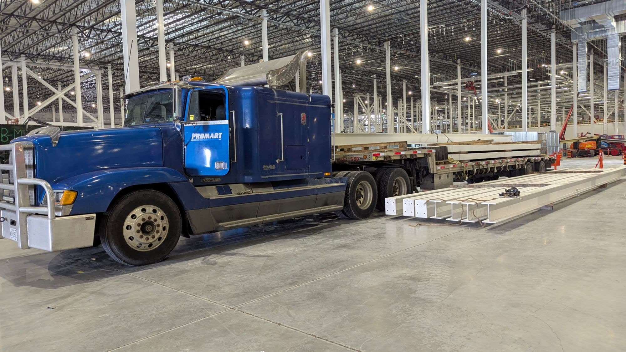 Promart steel delivered direct to the plant floor
